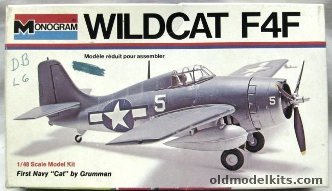 Monogram 1/48 Grumman Wildcat F4F - White Box Issue, 6798 plastic model kit